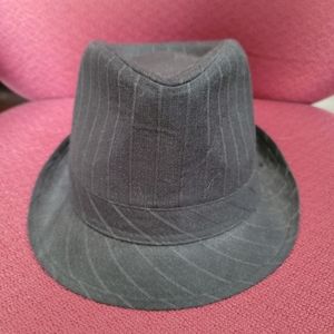 Pinned Striped Vintage Stone Hat